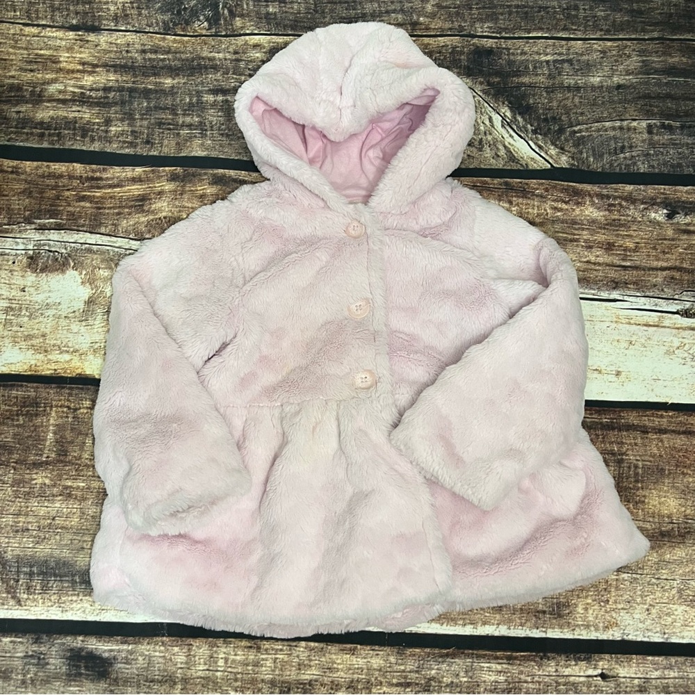 Soft Pink Fuzzy Jacket by First Impressions is in like new condition. Size 4t